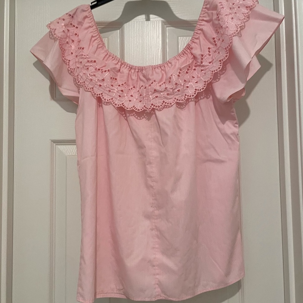 Vintage Stacy Stag Peasant Blouse (Pink) Size medium